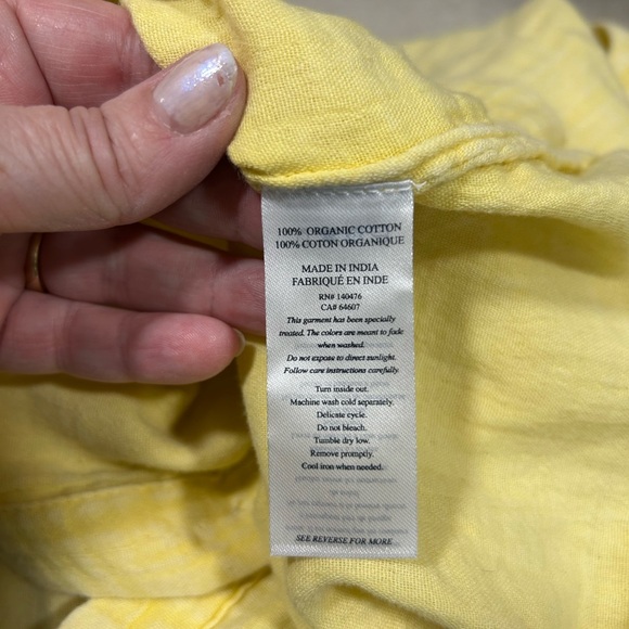 Faherty Dream Cotton Gauze Carmel dress in Sahara Sun yellow Sz XL Lagen Boho - Picture 5 of 6